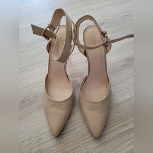 Nine West Nude Heels with Ankle strap